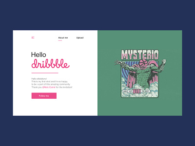 Hello Dribbble debut design hello hellodribbble mysterio webdesign