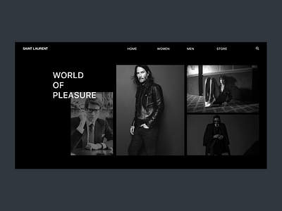Saint Laurent clean design dark design fashion fashion brand minimal saint laurent ui ux web web design yves saint laurent