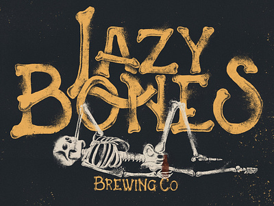 Lazy Bones branding design hand lettering illustration logo procreate typography