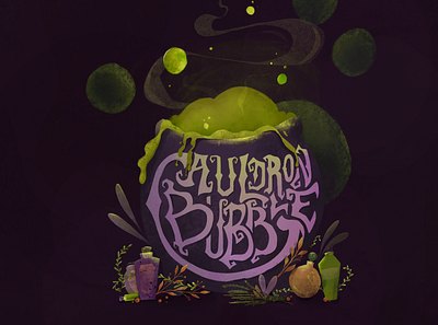 Cauldron Bubble design digital illustration halloween hand lettering handlettering illustration procreate spooky typography witchy