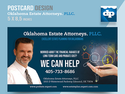 PostCard Design attorney branding design graphic design law postcard vector