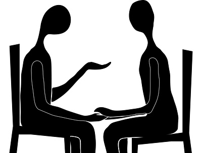Two people are talking black communication design empathy grafica illustration people style the trust vector