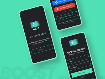 Daily UI 1 :: Mobile Signup dailyui dark green mobile register registration signup