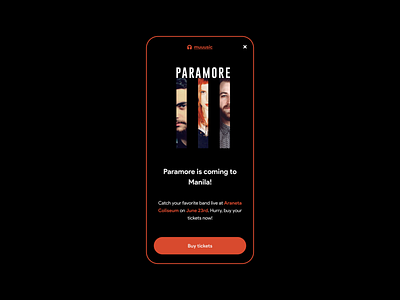 UX Writing Day - 8 day 8 mobile ui music app paramore ux writing challenge
