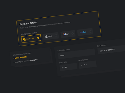 UI Components cart checkout dark theme ui pricing subscribe subscription ui