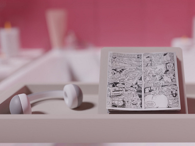 relaxxxxx😶‍🌫️🎧 3d art 3d modeling bathroom blender blender3d comic comics foam headphones lowpoly relax