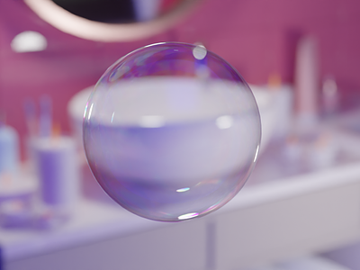 bubble!🍦🦄🧼 3d art 3d modeling bathroom blender blender3d bubble bubbles design lowpoly soap