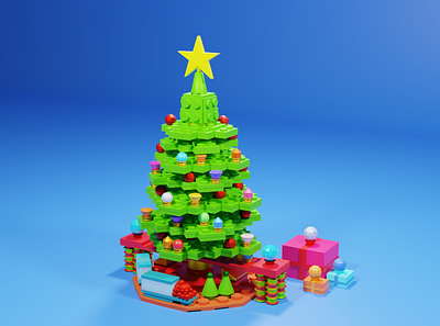LEGO Christmas Tree 2020 trend 3d 3d art 3d modeling blender blender3d blender3dart christmas christmas tree fun gifts lego new year warmup xmas