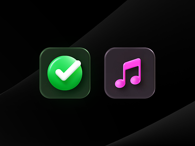 3D Icons 3d 3d icons app icon c4d check icon design icon ios app mobile app music icon sedef sedef dilek ui ux