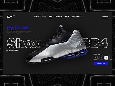 Nike - Product Page basketball blue dark design ecommerce nike product page shoes sneaker ui ux website