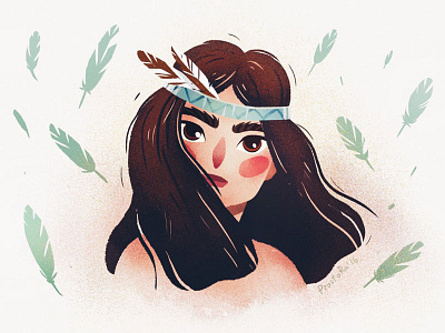 Pocahontas cute dribbble girl leaf pocahontas prostora