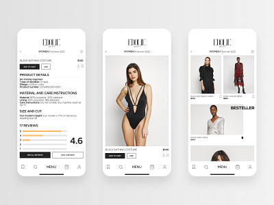 EDOLIE - Shopping App app design elegance figma minimalism mobile mobile ui product page shop shopping app ui uiux ux