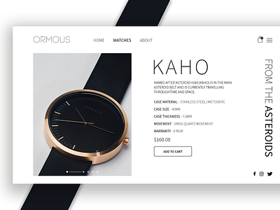 #DailyUI 012 Single Product Page dailyui design shop shop page ui watch watches webdesign website