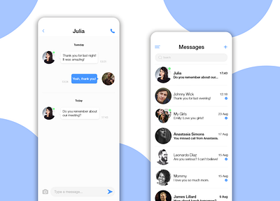 #DailyUI 013 Messaging App app dailyui design messaging app messge mobile mobile ui ui