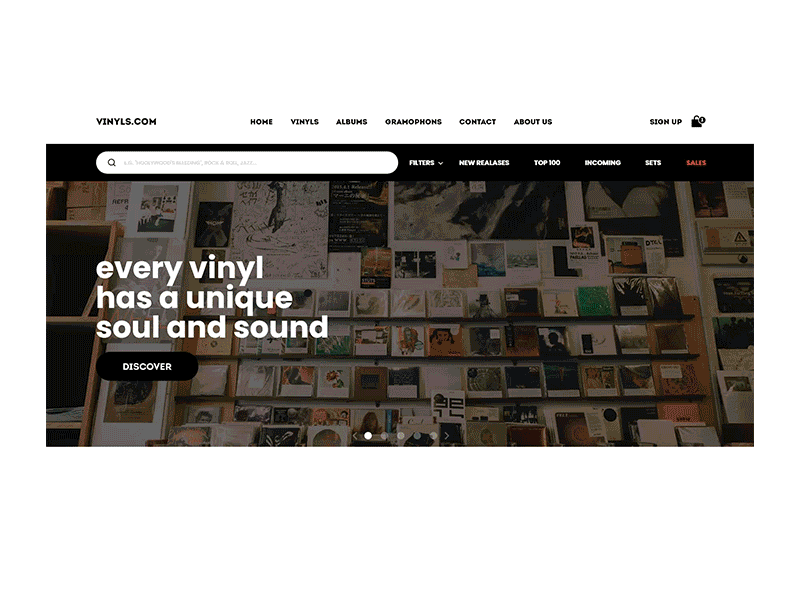 Vinyls Store adobe xd design ui uidesign uidesigner webdesign website