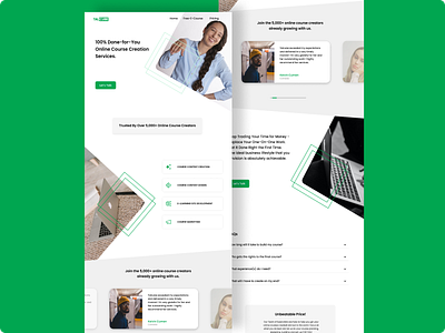 A landing page color course creative landing page shape webdesign