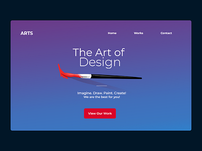 Landing Page For Art daily 100 challenge dailyui dailyui003 design illustration