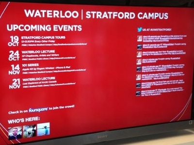 University of Waterloo Digital Signage dooh information architecture product design social media tv