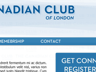 Canadian Club of London Redesign blue canada canadian clean club design fresh london ontario web