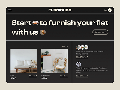 Online Furniture Shop design furniture inspire landing online screen shop ui ux