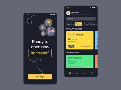 E-learning app design 📚 app course design education elearning fun learn learning mobile product ux