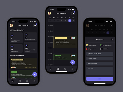 🗓 Event management app app application calendar design event ios management meet meeting mobile schedule task timetable tool ui ux