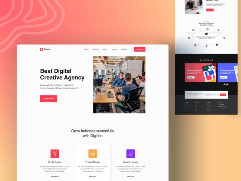 Agency landing page agency agency branding agency landing page agency website homepage design landing landing page landing page concept landing page design landing page ui minimal product design redesign redesign concept web web designer webdesign website website design website designer