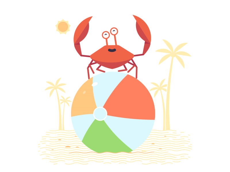 Crab Story – Accident Insurance 2d animation alexey kuvaldin beach beachball crab motion authors palms summer sun valentin kirilov