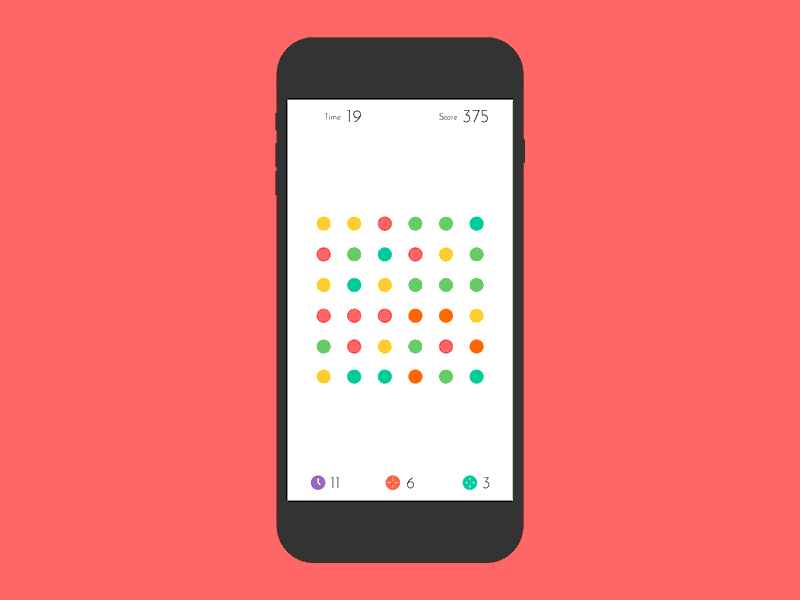 Gif inspired by Dots, the iPhone game