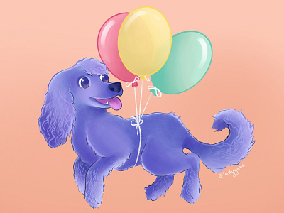 The Flying Spaniel balloons character design childrens book childrens illustration dog dog illustration illustration spaniel