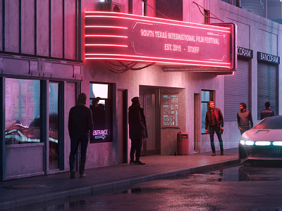 Citrus Theater 3d Render 3d cyberpunk film filmfestival neon poster rendering theater urban