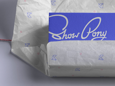 Show Pony Packaging blue branding design handlettering icon illustration logo package print typography vector wordmark