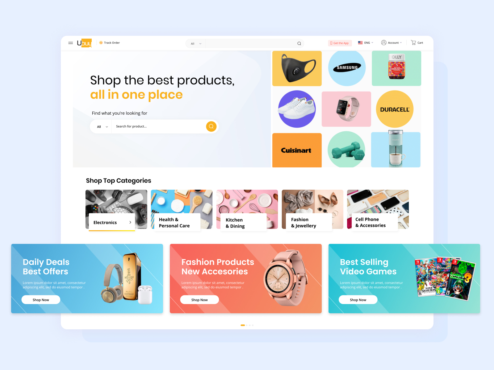 UBuy E-Commerce Home Page by Create the Bridge for Create the Bridge on ...