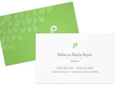Tropical Business Card forest green plant r rental tropical
