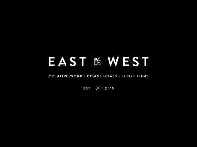 East x West Logo White black branding classic film logo minimal white