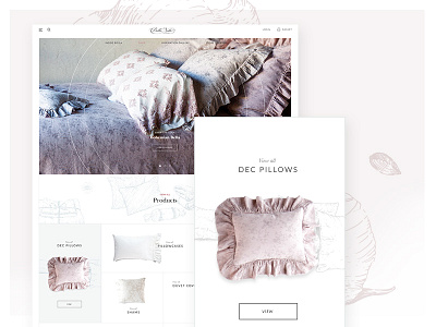 Bella Notte Shop by Category e commerce illustration index linens pastel pink romantic shop sketch ui ux web design