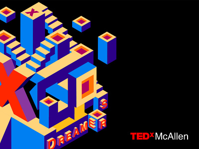 TedxMcAllen Branding Concept 3d branding conference event event branding flat illustration perspective speakers visual identity