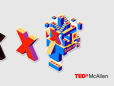 TedxMcAllen Branding Concept - Visual Identity Elements branding cups event event branding flat illustration logo mockup stickers typography vector visual identity