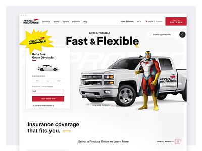 Pronto Car Insurance Website Redesign - Home Page