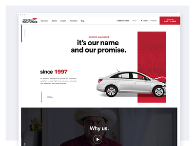 Pronto Insurance Website Redesign - About Page