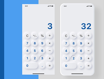 DailyUI004 calculator dailyui dailyui 004 design iphone x mobile ui neumorphism soft ui