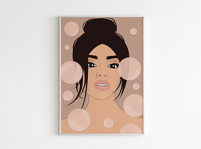 Bubble girl painting with white frames design drawing drawingart illustration painting vector