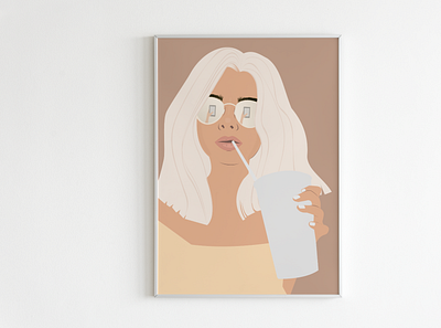 Selfie girl illustration with frames design drawing drawingart illustration painting vector