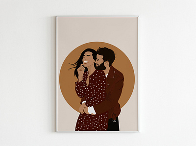 happy couple couple design drawing drawingart gift illustration lijaillustration painting print at home vector