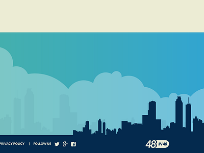 48in48 Footer cityscape clouds footer layout sky vector web