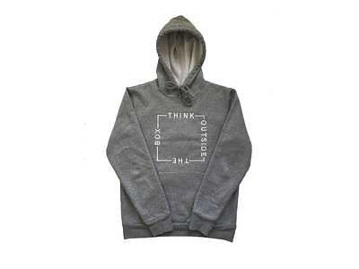 Think Outside The Box apparel clothing creative creativity embroider embroidery fashion grey hoodie hoodies minimal think timbrstock