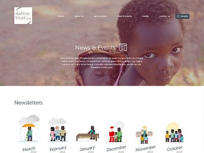 Dalitso charity clean events flat icons layout news responsive simple ui web web design