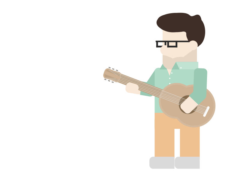 Bonito Characters agency animation clean design flat gif glasses guitar illustration vector