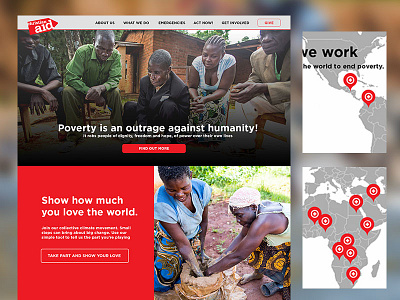 Christian Aid Concept charity clean clear fullscreen hero home photography simple ui web