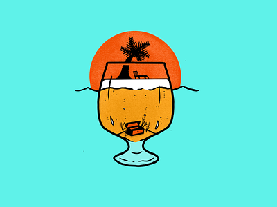 IPA Daydream beer digital illustration illustration ocean palm tree procreate procreate app summer treasure
